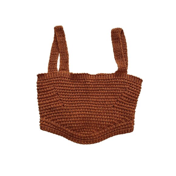 Tach Clothing Noe Metallic Knit Corset in Orange - Picture 1 of 4